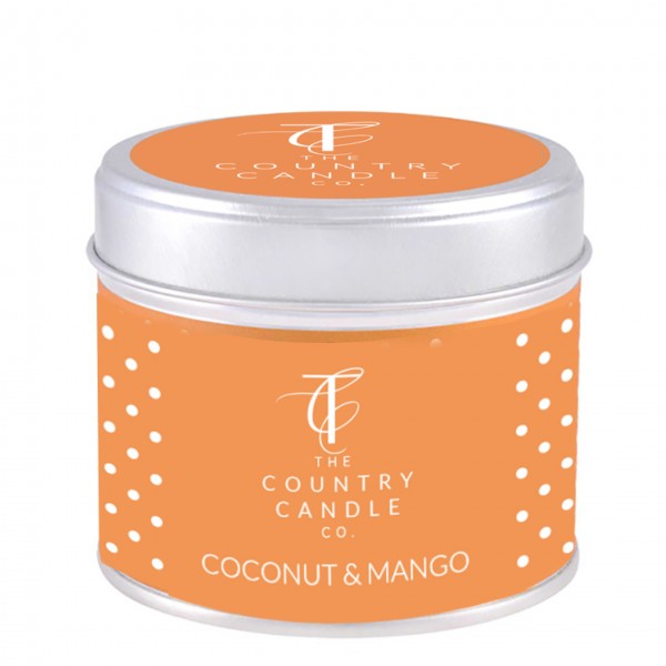 Coconut & Mango Polka Dot Candle In Tin